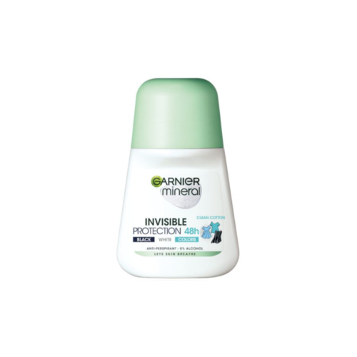 GARNIER DEO ROLL ON BLACK-WHITE-COLOR INVISIBLE COTTON 50 ML