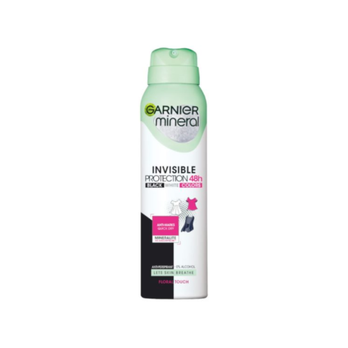 GARNIER DEODORANT SPRAY INVISIBLE BLACK-WHITE-COLOR 150ML