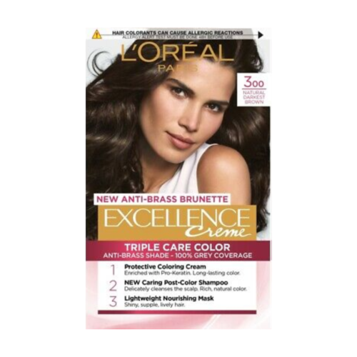LOREAL EXCELLENCE 3 NATURAL DARKEST BROWN