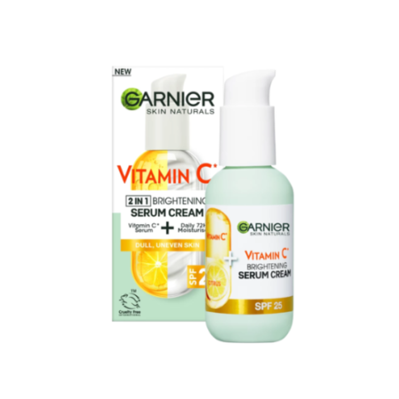 GARNIER VITAMIN C 2 IN 1 BRIGHTENING SERUM CREAM SPF 25