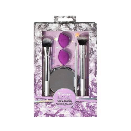 REAL TECHNIQUES -POPPIN PERFECTION BRUSH SET + MIRROR