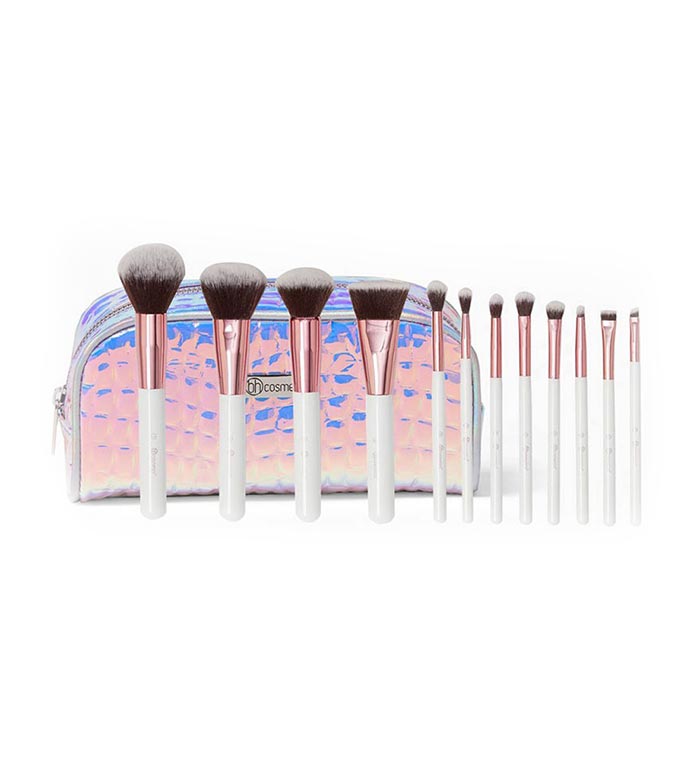 BH COSMETICS SET OF 12 BRUSHES + BAG CRYSTAL QUARTZ Bliss Cosmetics