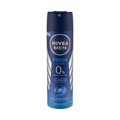 NIVEA MEN FRESH ACTIVE 0% ALUMINIUM 48H DEODORANT 150ML