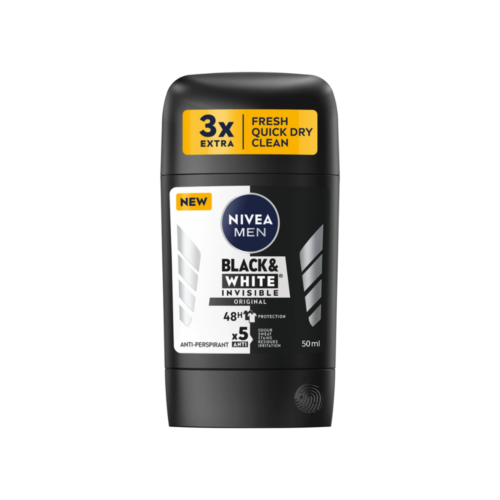 NIVEA MEN BLACK&WHITE INVISIBLE ORIGINAL 48H DEODORANT STICK 50ML