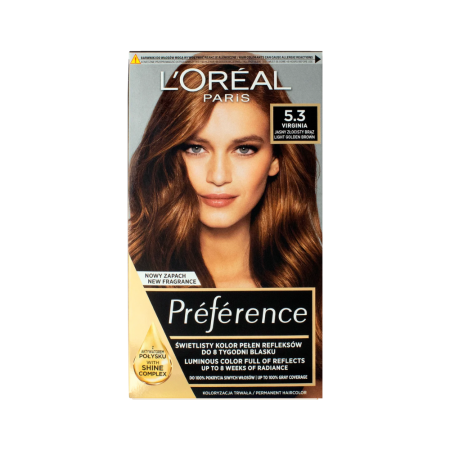 LOREAL PREFERENCE 5.3 VIRGINIA LIGHT GOLDEN BROWN