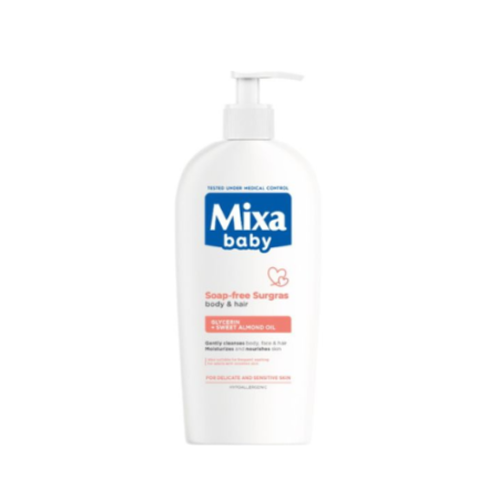 MIXA BABY SOAP-FREE SUGARS BODY&HAIR 400 ML.