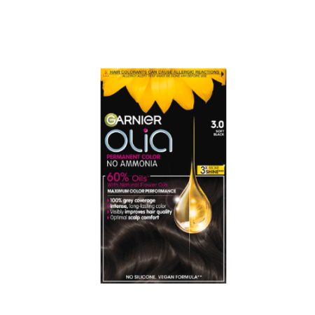 GARNIER OLIA PERMANENT COLOR NO AMMONIA 3.0 SOFT BLACK