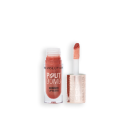 REVOLUTION LIP GLOSS POUT BOMB SHIMMER NUDE GLOW